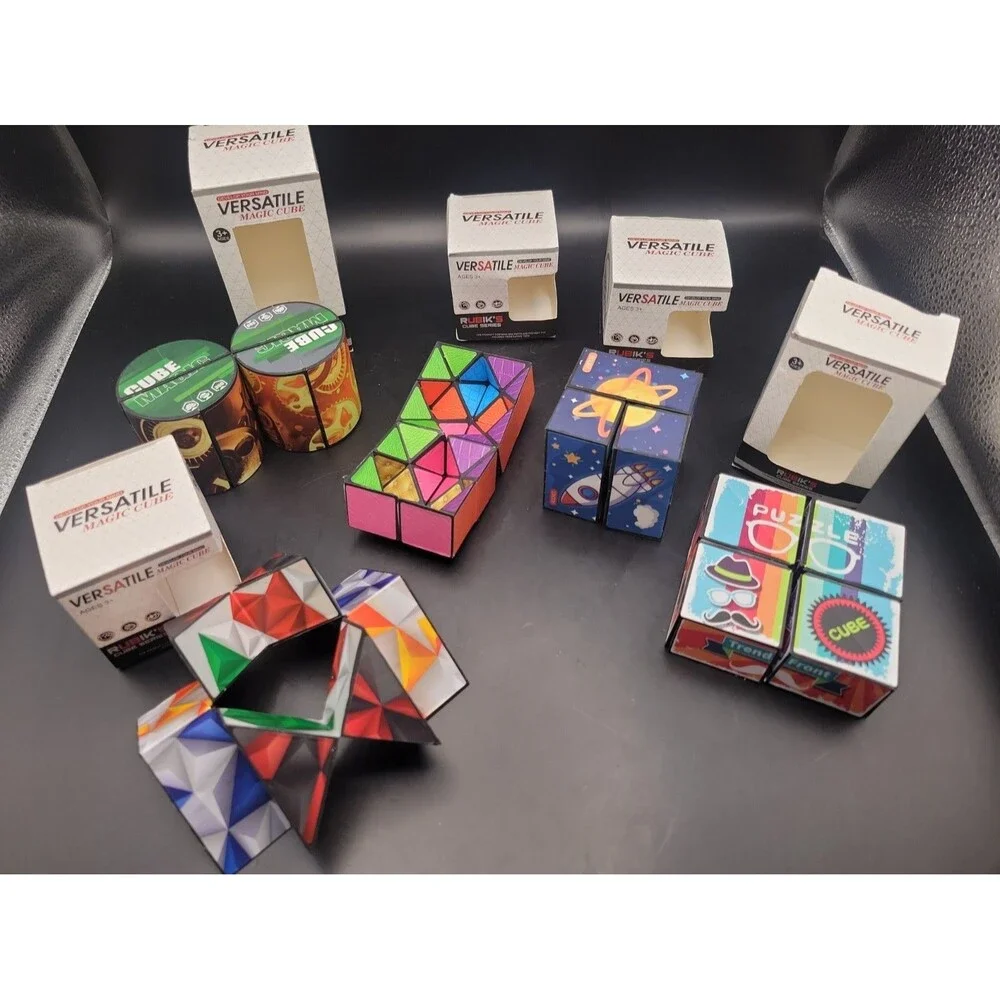 Versatile Magic Cube - 3D Puzzle Cubes - Fidget Toys Lot of 5 Puzzles